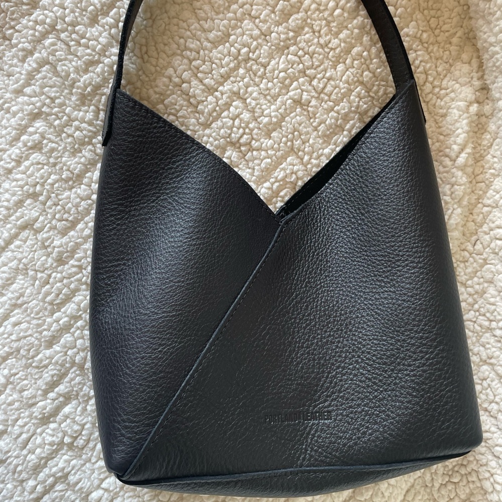 Black Pebbled Leather Women's Bag